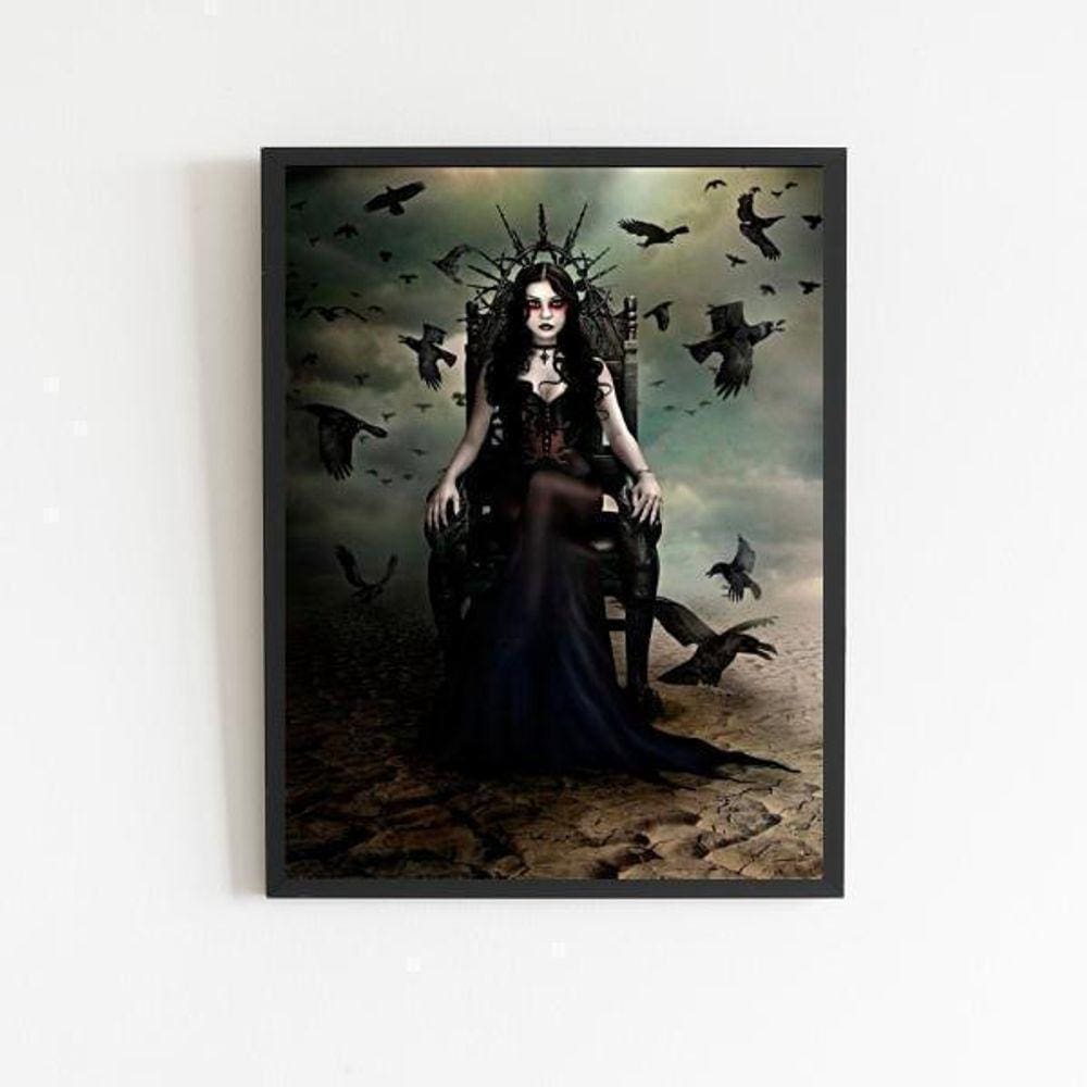 Quadro Pombagira Dama Da Noite 33X24Cm Branca