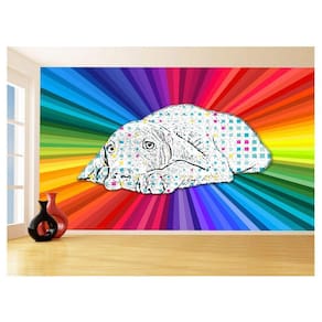 Papel De Parede 3D Animais Pop Art Cachorro Pet 3,5M Pxa233
