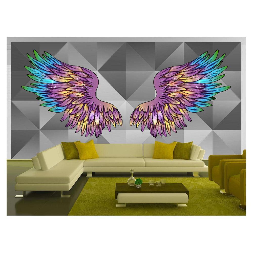 Papel De Parede 3D Arte Asas Selfie Insta Cores 3,5M Tra263