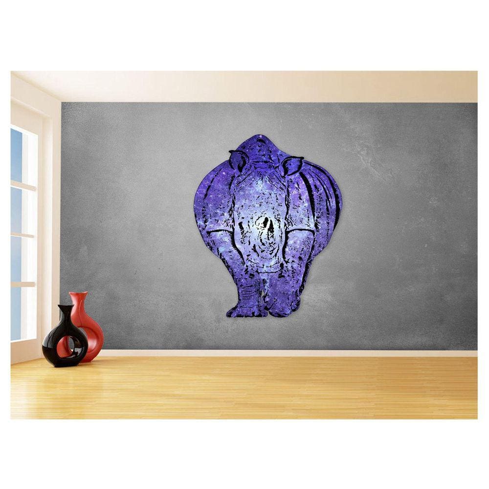 Papel De Parede 3D Animais Pop Art Rinoceronte 3,5M Pxa518