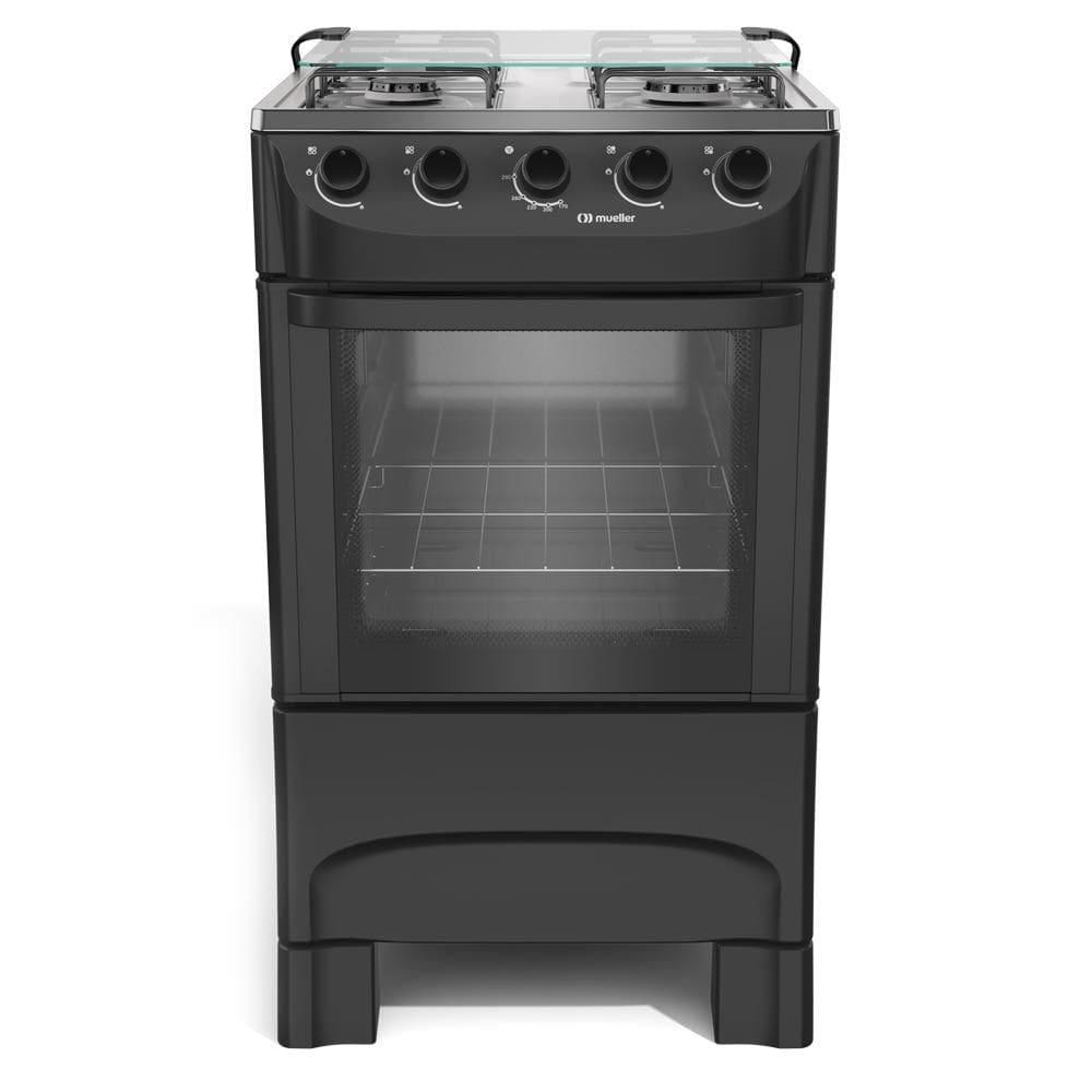 Fogão Mueller 4 bocas Preto Fosco Acendimento Manual MFI4BA