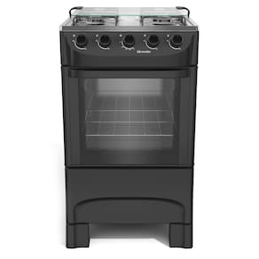 Fogão Mueller 4 bocas Preto Fosco Acendimento Manual MFI4BA