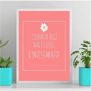 Quadro Cuidar De Você É Investimento 24X18Cm Preta