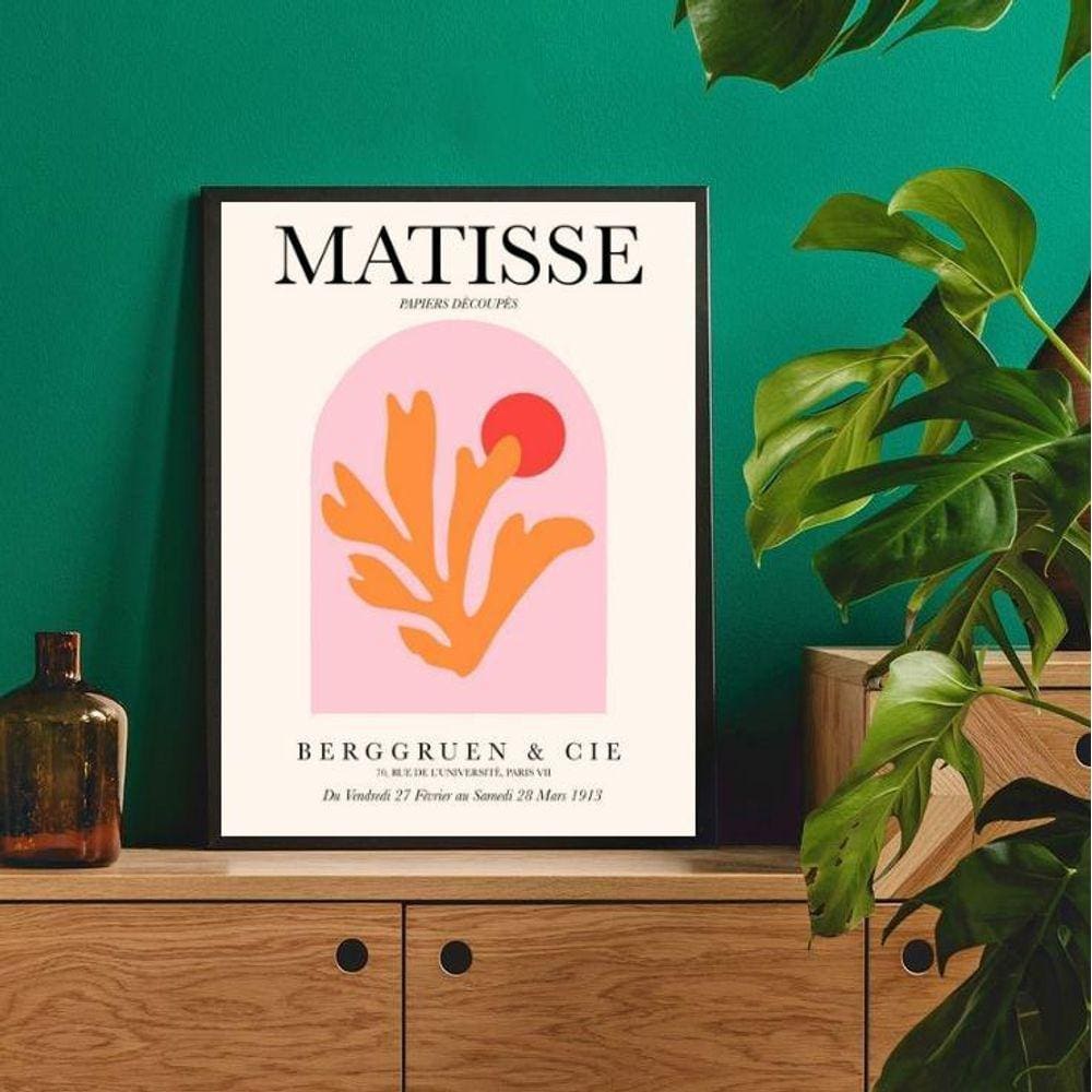 Quadro Abstrato Matisse 33x24cm - Com Vidro