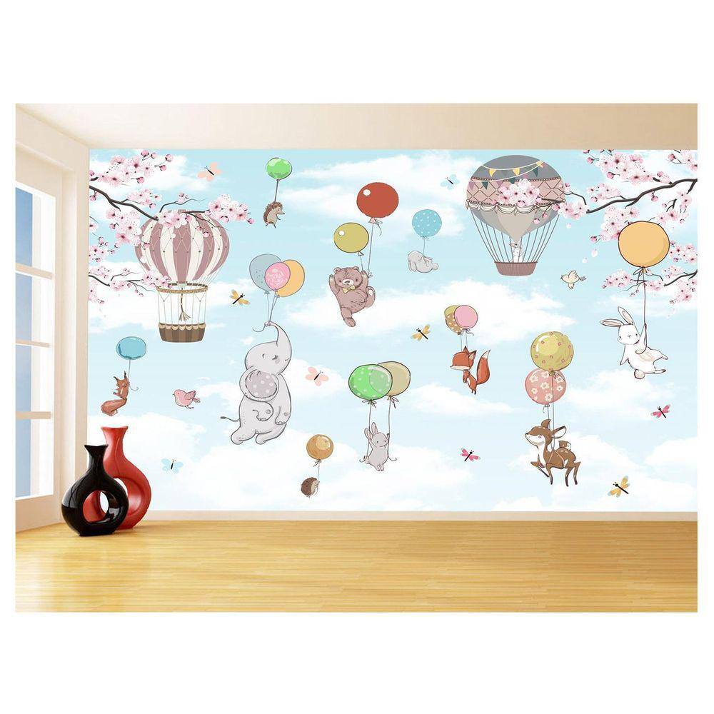 Papel De Parede 3D Infantil Bichinos Floresta 3,5M Azs356