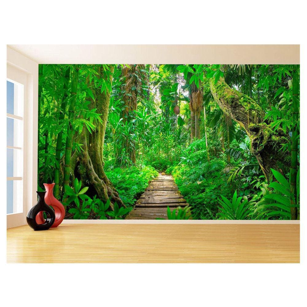 Papel De Parede Floresta Tropical Caminho Luz 3,5M Xna243