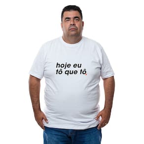Camiseta Plus Size Masculina Algodao Frase Hoje Eu To Que To Com Abridor De Garrafas Integrado