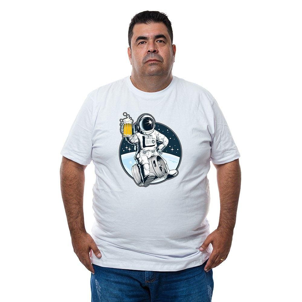 Camisa Plus Size Masculina Algodao Astronauta Cervejeiro Com Abridor De Garrafas Integrado