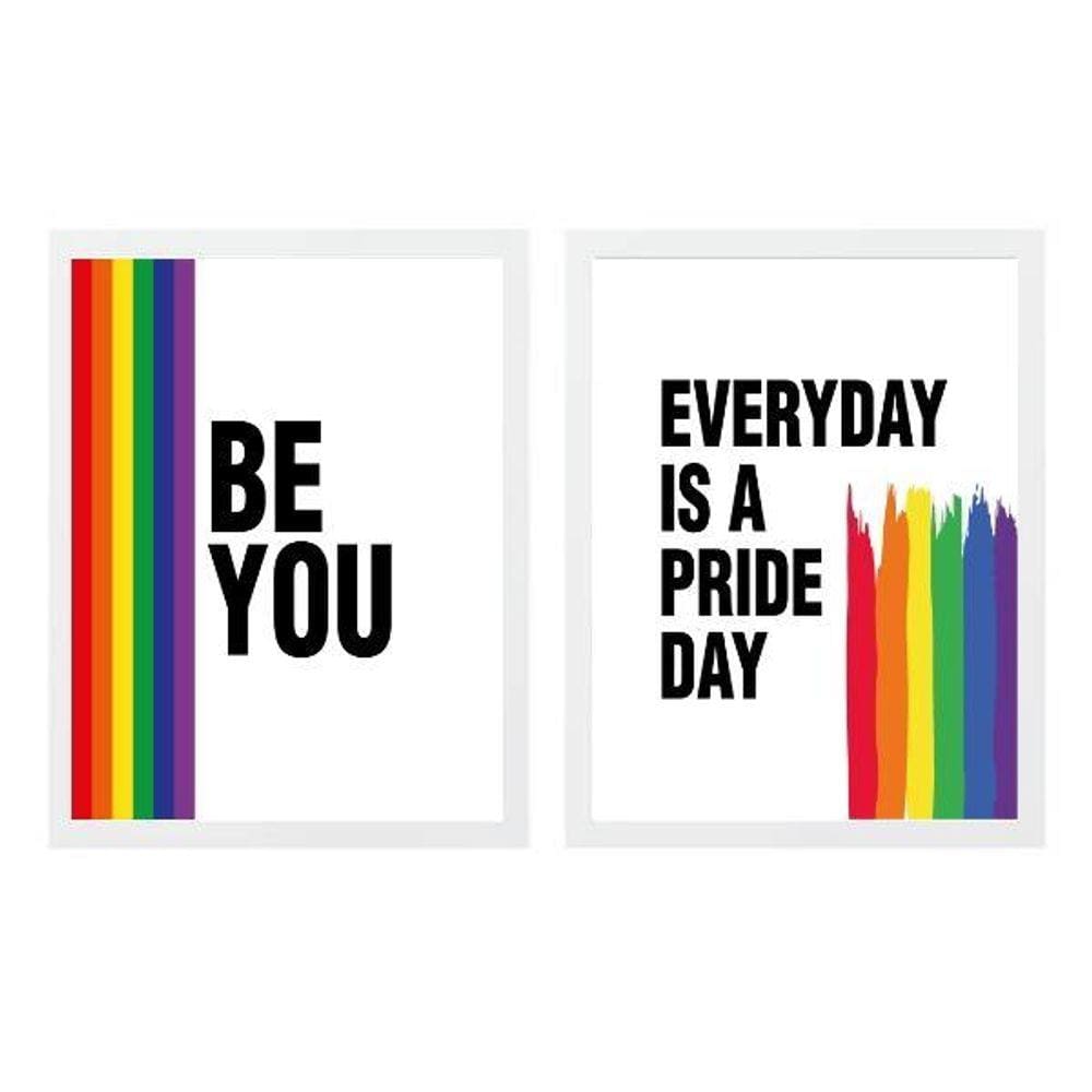 Kit 2 Quadros Lgbt Everyday Be You 24X18Cm