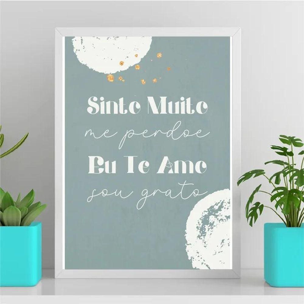 Quadro Mantra Hoponopono 24X18Cm Branca