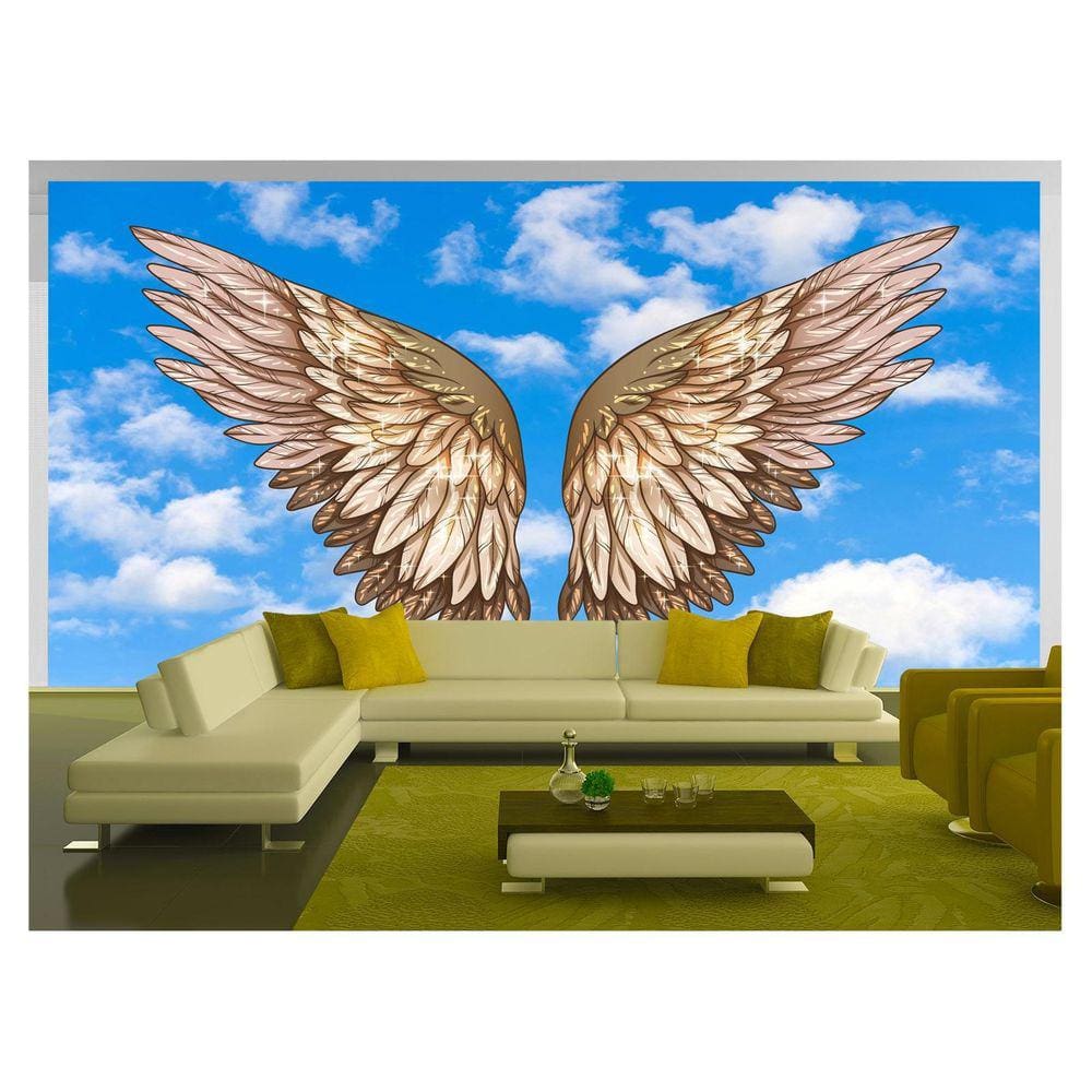 Papel De Parede 3D Arte Asas Selfie Insta Cores 3,5M Tra316