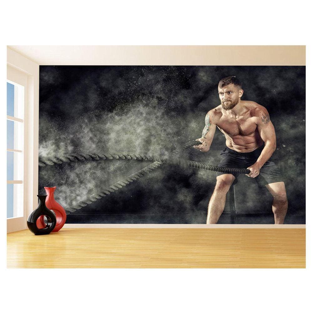 Papel De Parede 3D Academia Exercício Crossfit 3,5M Aca31