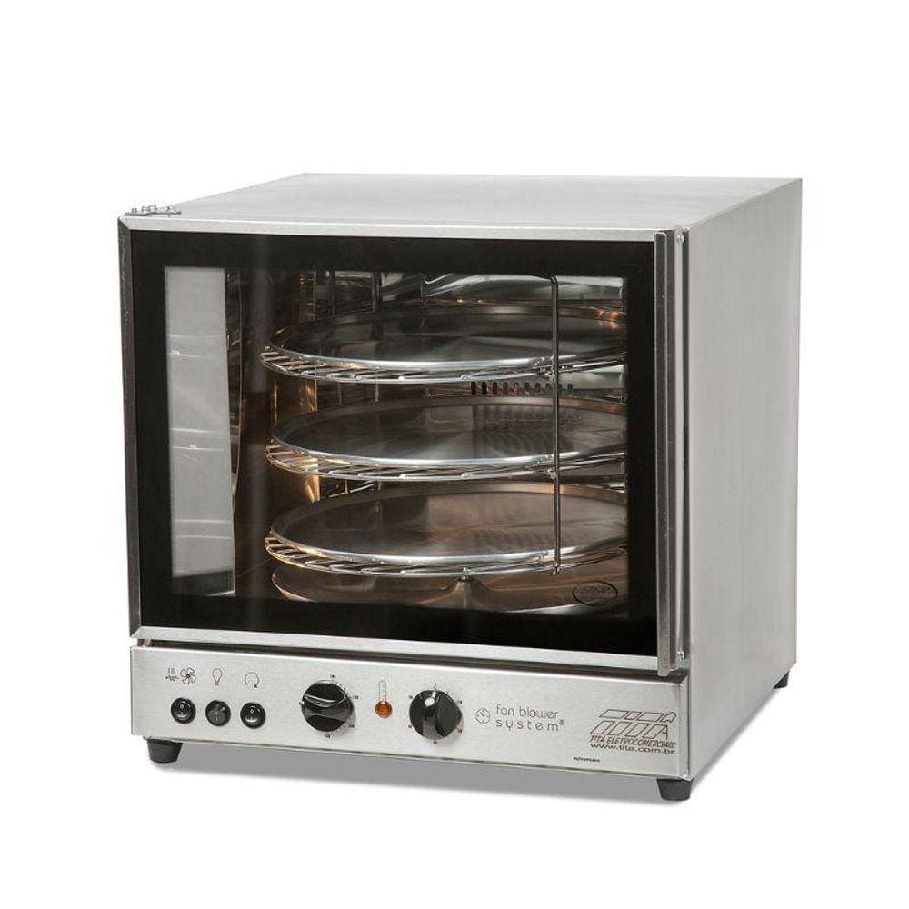 Forno Elétrico Giratório Turbo 3 Bandejas FGE3 Aço Inox Titã