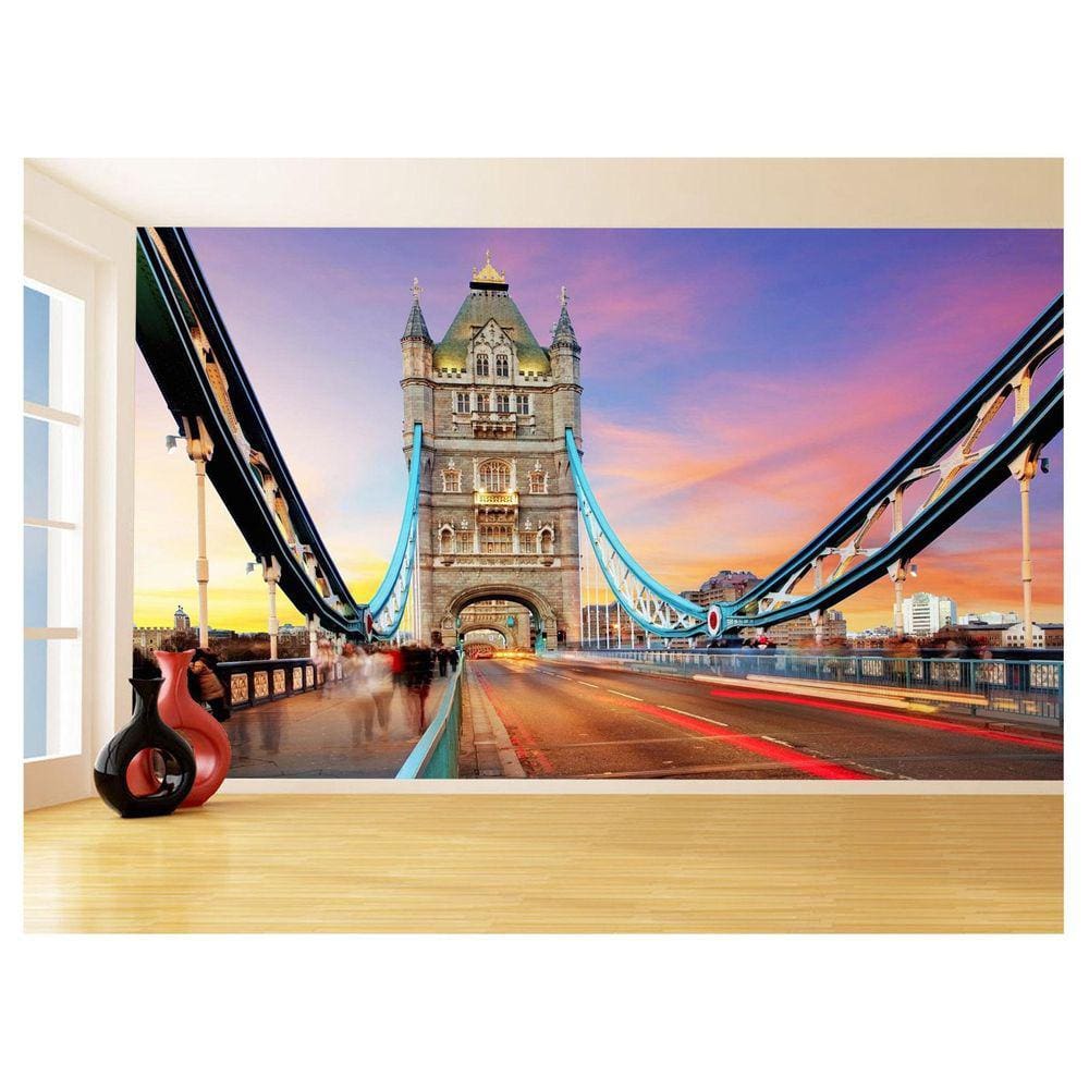 Papel De Parede 3D Cidade Londres Tower Bridge 3,5M Ncd256