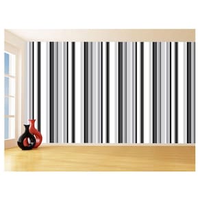 Papel De Parede Listras Preto Branco Verticais 3,5M Lst42