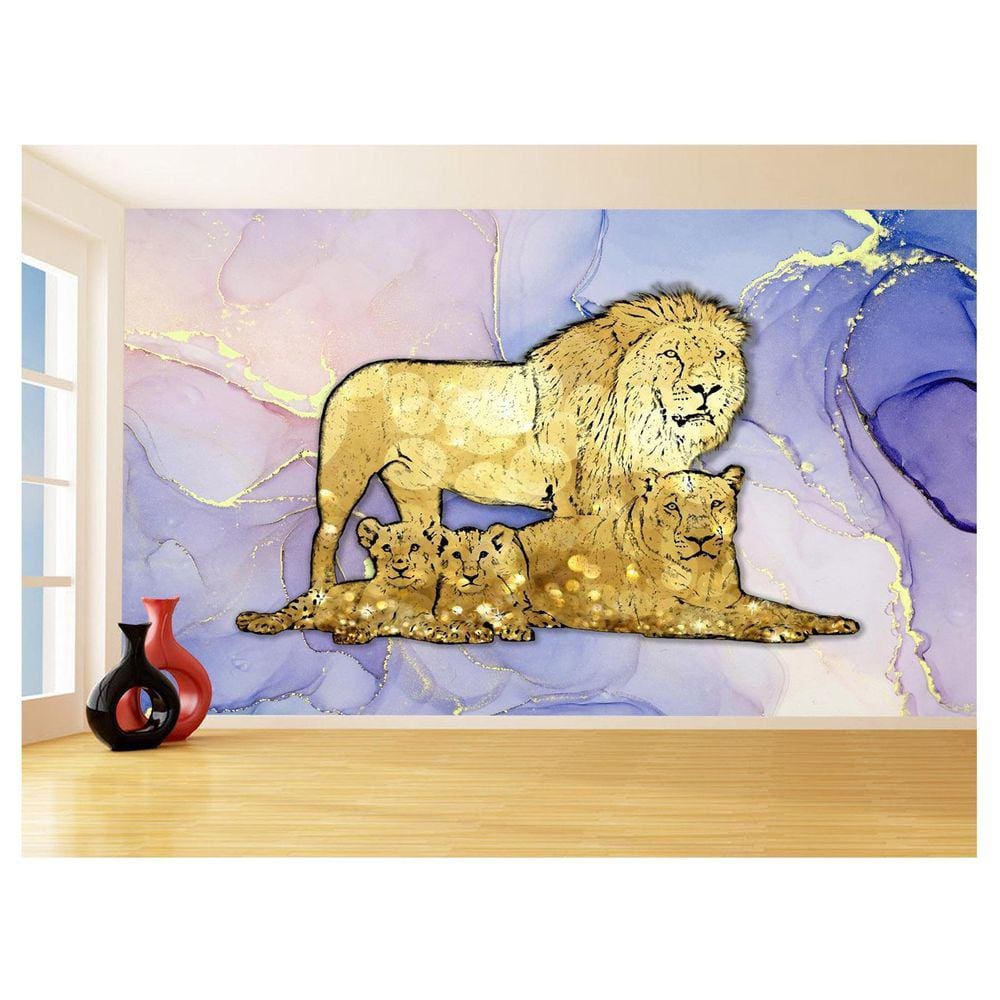 Papel De Parede Animais Pop Art Familia Leões 3,5M Pxa395