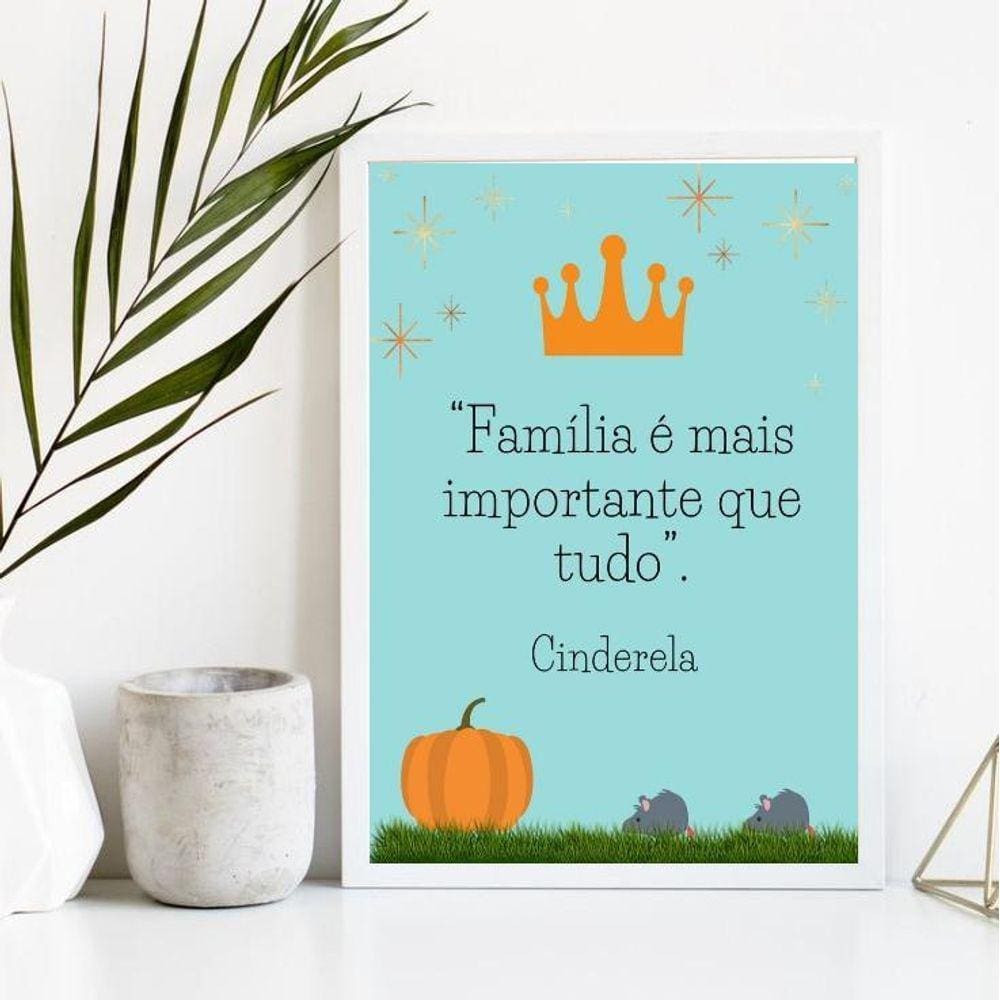 Quadro Família 45x34cm c/ Vidro - Moldura Branca