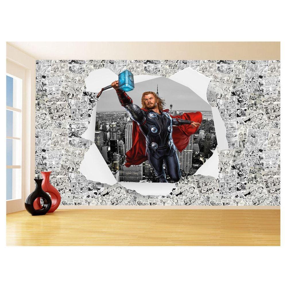 Papel De Parede 3D Heróis Página Quadrinhos Hq 3,5M Nhma264