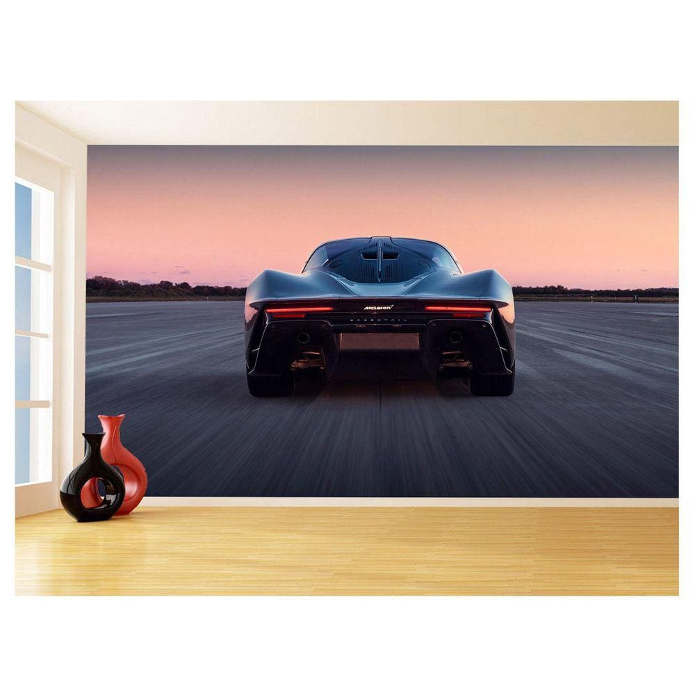 Papel De Parede 3D Carro Mc Laren Pista Super 3,5M Car290
