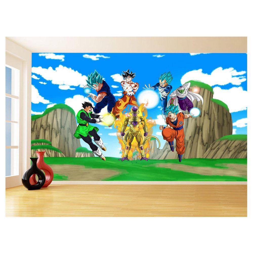 Papel De Parede Dragon Ball Goku Vegeta Anime 3,5M Dbz481