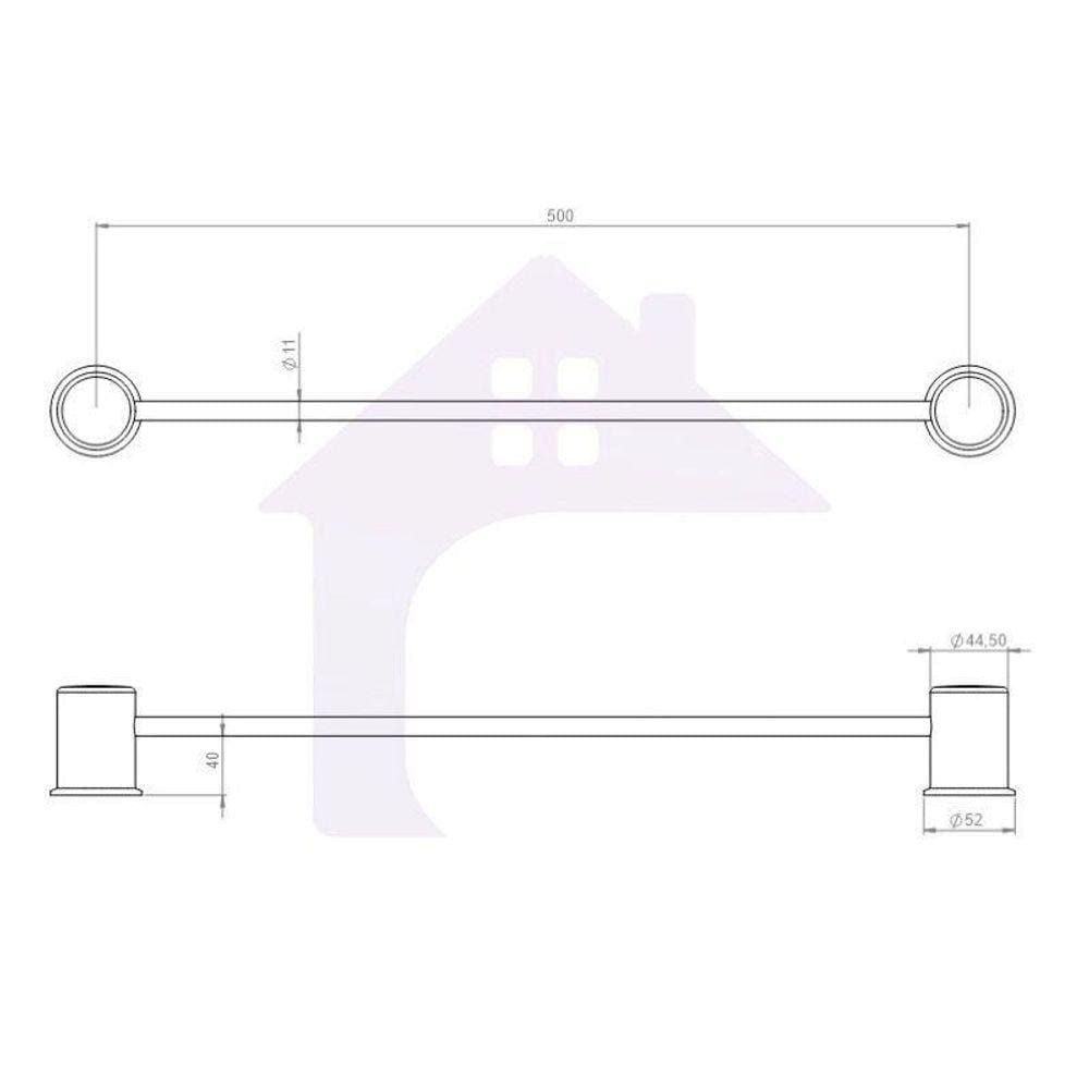 Porta Toalha De Parede Reto Modelo Luxo Cod-04