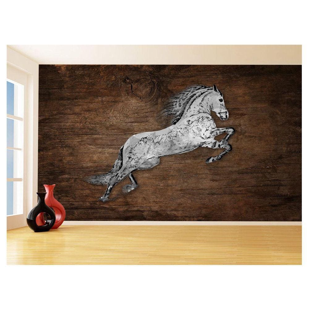 Papel De Parede 3D Animais Pop Art Cavalo Cores 3,5M Pxa333
