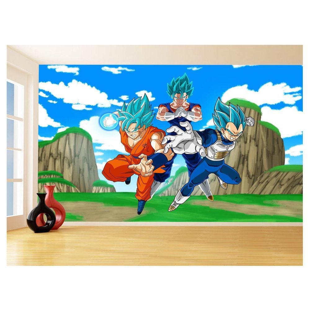 Papel De Parede Dragon Ball Goku Vegeta Anime 3,5M Dbz489