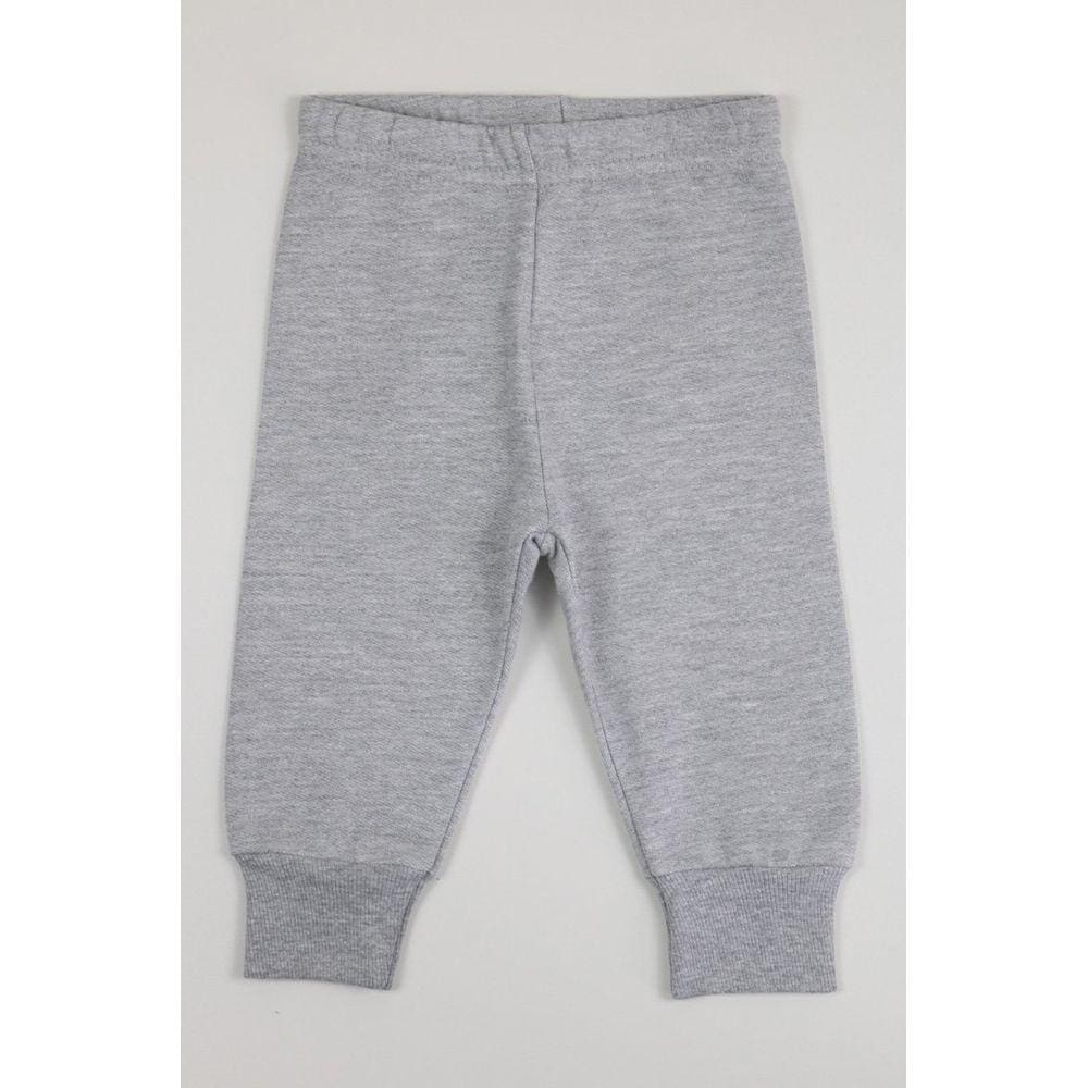 Calça Moleton Menino Cinza Flanelado Crianças Abrigo Bebê