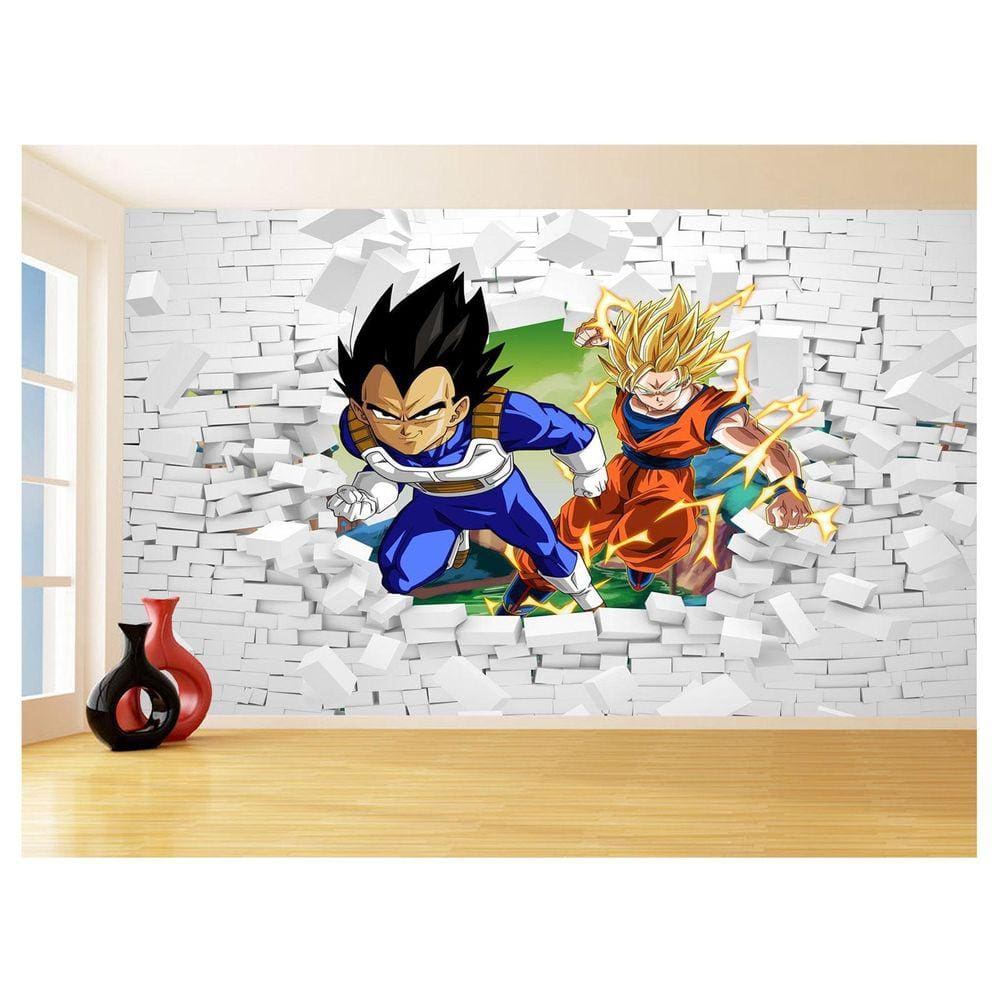Papel De Parede 3D Dragon Ball Goku Vegeta Anime 3,5M Dbz40