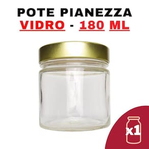 Kit Potes De Vidro Pianezza C/Tampa Dourado 180Ml