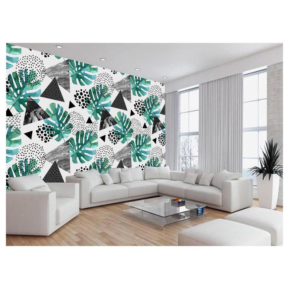 Papel De Parede 3D Textura Folhas Tropicais Mata 3,5M Txt73