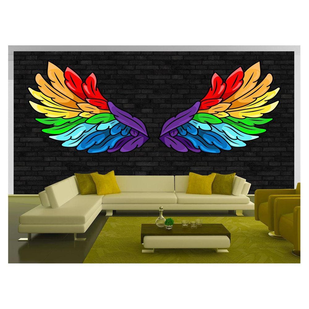Papel De Parede 3D Arte Asas Selfie Insta Cores 3,5M Tra427