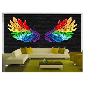 Papel De Parede 3D Arte Asas Selfie Insta Cores 3,5M Tra427