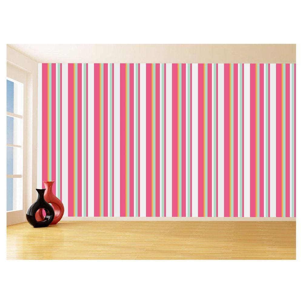 Papel De Parede 3D Listras Coloridas Verticais 3,5M Lst14
