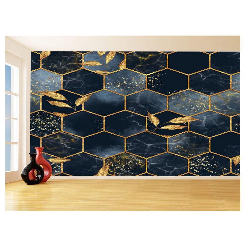 Papel De Parede 3D Estilo Marmore Cores Formas 3,5M Mbr23