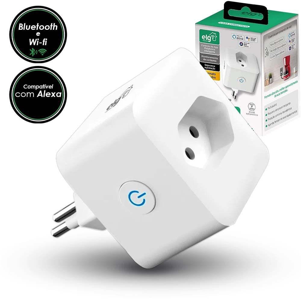 Plug De Tomada Inteligente Bivolt 16A C/ Conexão WI-FI E Bluetooth ELG