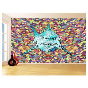 Papel De Parede Animais Pop Art Tubarão Cores 3,5M Pxa535