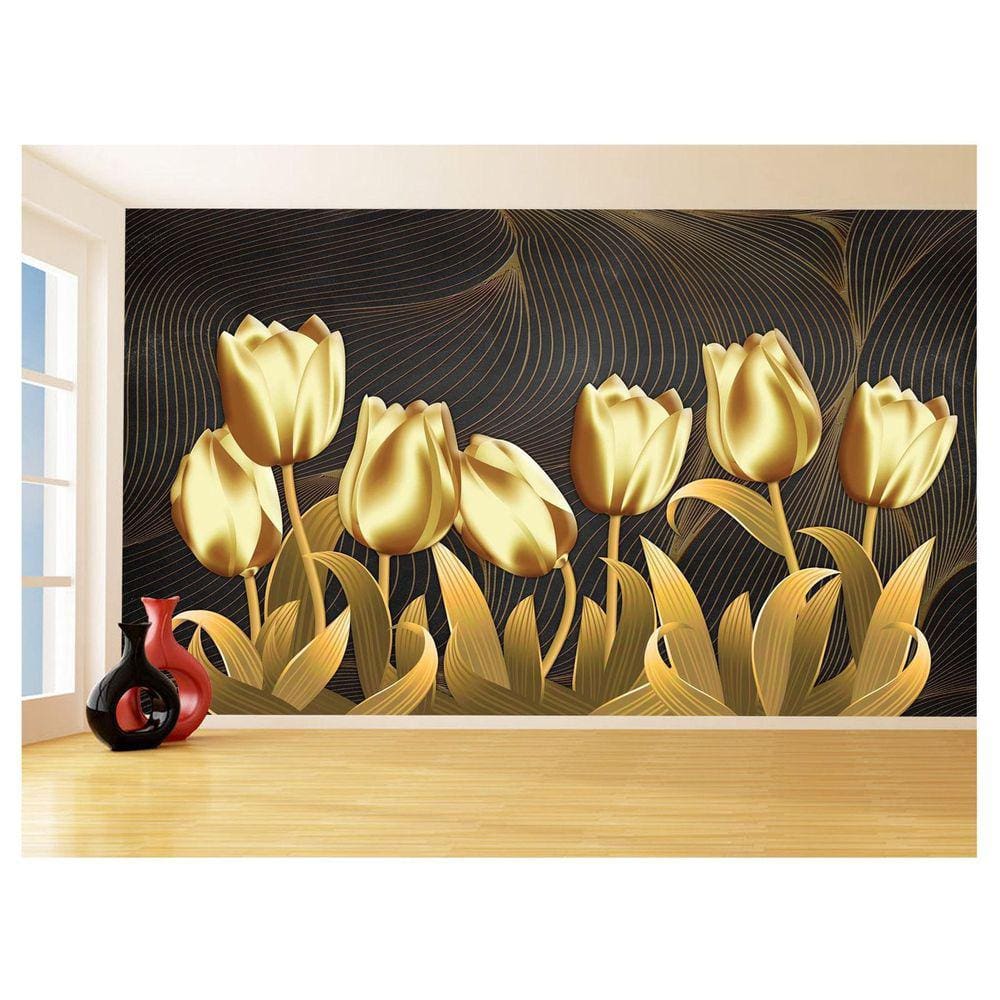 Papel De Parede 3D Floral Textura Sala Flores 3,5M Xfl323