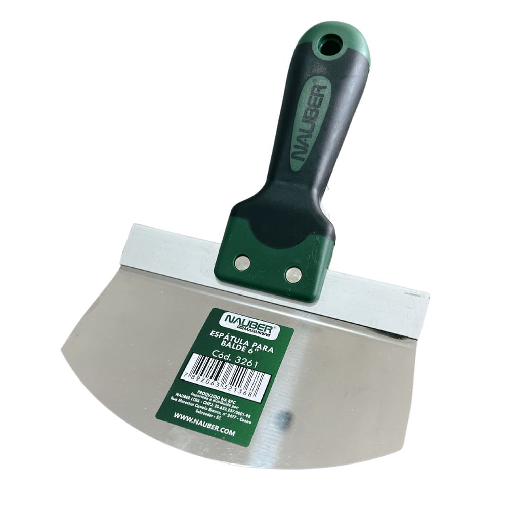 Espatula Inox Redonda Nauber Para Balde Massa Textura 6 15Cm