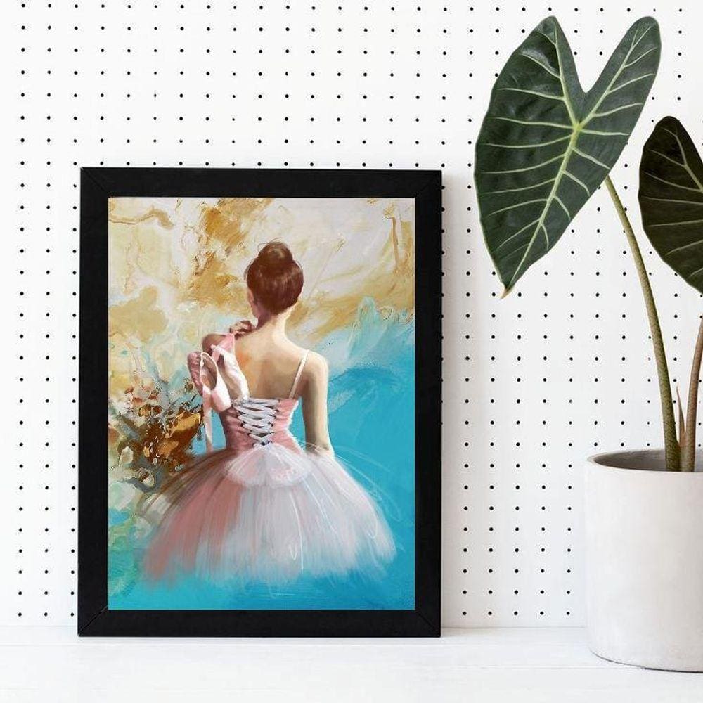 Quadro Decorativo Bailarina 24x18cm - Moldura Preta