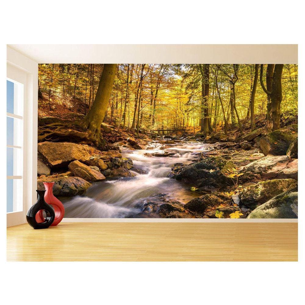 Papel De Parede 3D Paisagem Cachoeira Florestas 3,5M Nch221