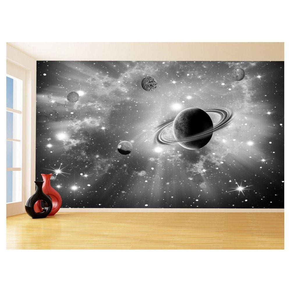 Papel De Parede 3D Espaço Estrelas Planetas 3,5M Nsp162