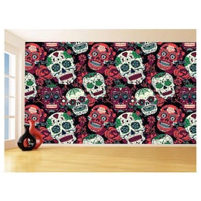 Papel De Parede 3D Textura Caveiras Mexicanas 3,5M Txt203