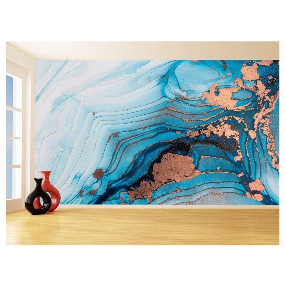 Papel De Parede 3D Estilo Marmore Tintas Cores 3,5M Mbr166