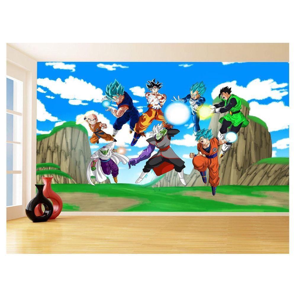 Papel De Parede Dragon Ball Goku Vegeta Anime 3,5M Dbz477