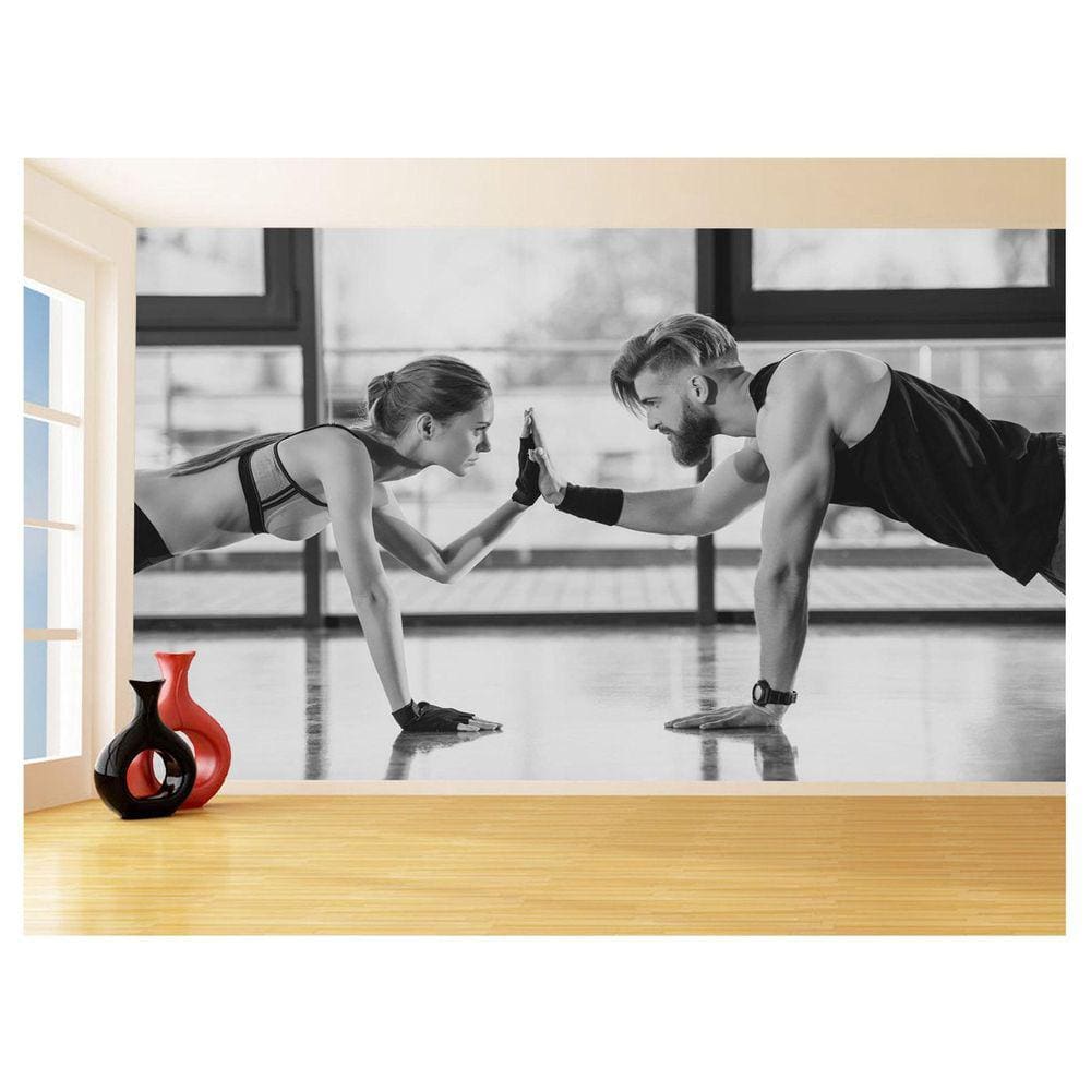 Papel De Parede 3D Academia Exercício Crossfit 3,5M Aca19