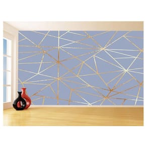 Papel De Parede Geométrico Cinza Azulado Risco 3,5M Gmt14