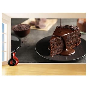 Papel De Parede 3D Alimentos Doce Bolo Chocolate 3,5M Al395