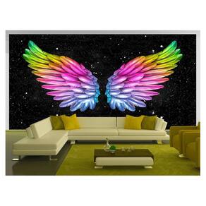 Papel De Parede 3D Arte Asas Selfie Insta Cores 3,5M Tra415