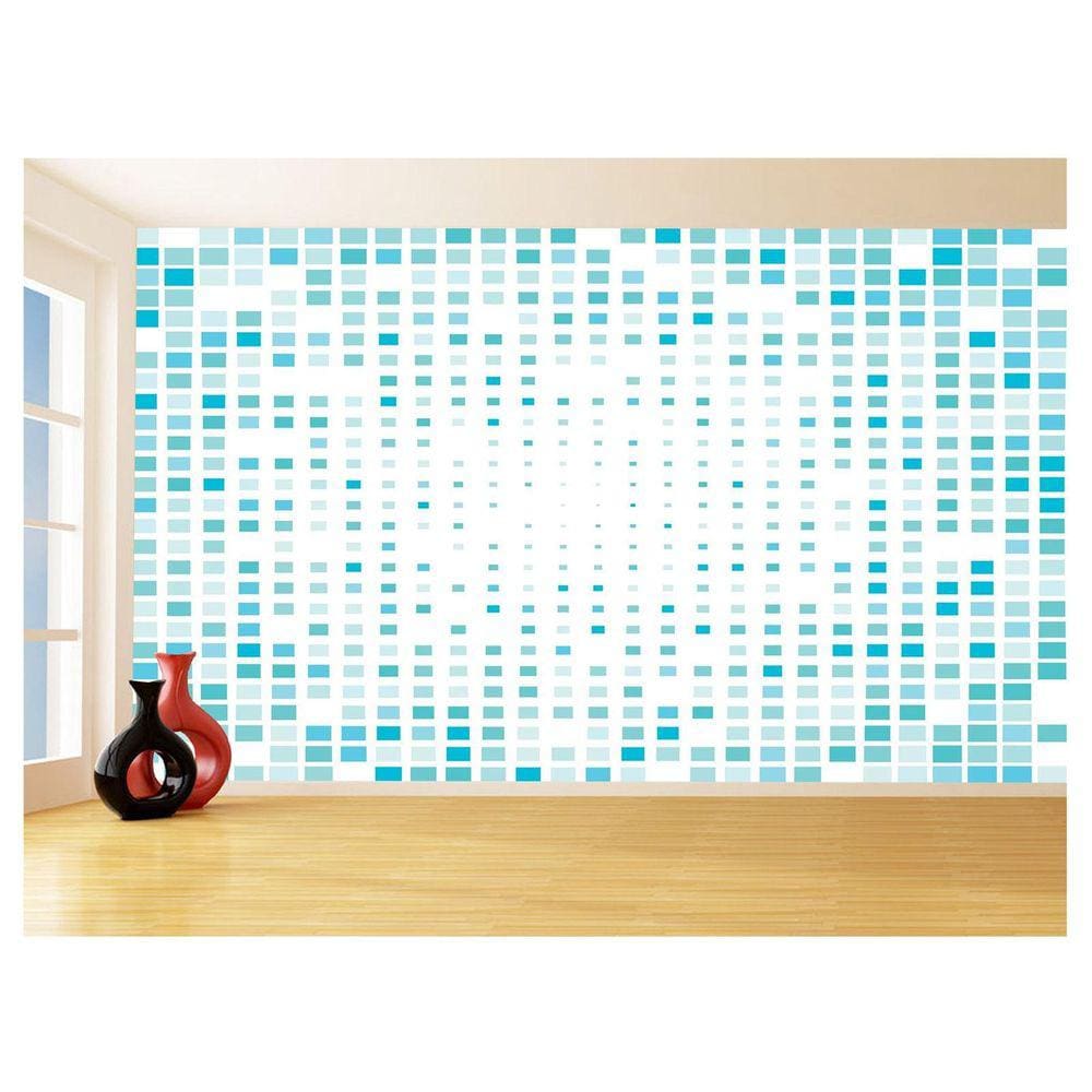 Papel De Parede Geométrico Quadrados Colorido 3,5M Gmt122